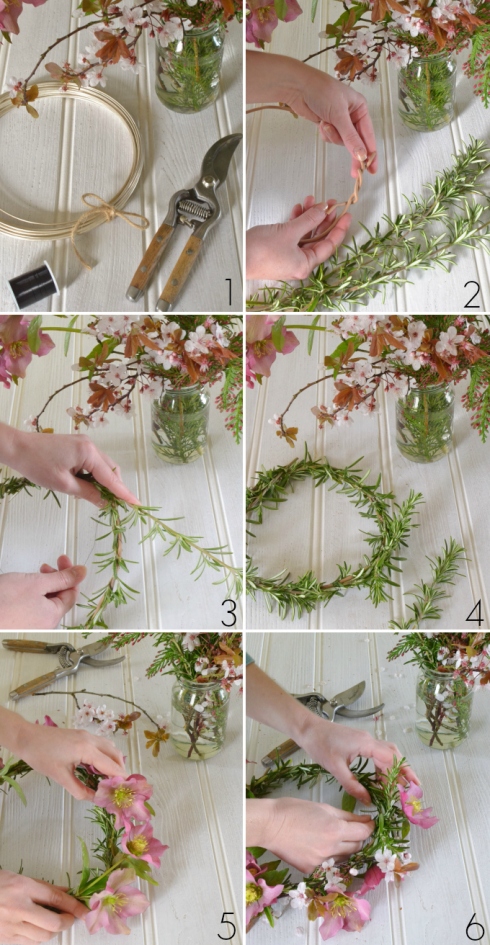 DIY - how to make a spring flower crown - step by step at Decorator's Notebook blog