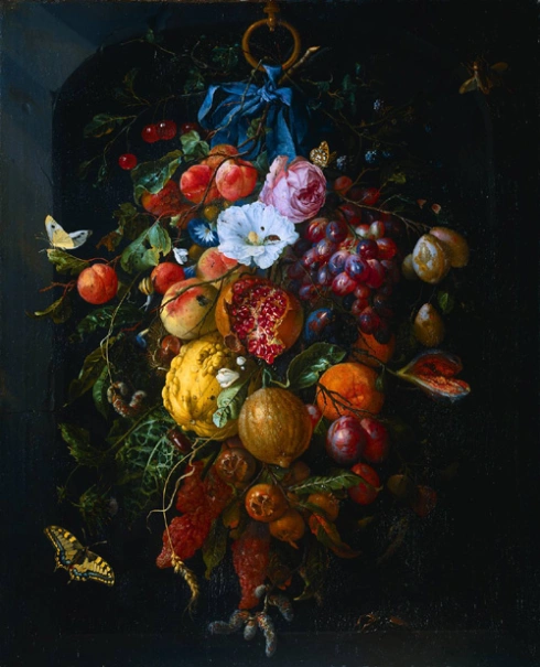 Still life of fruit and flowers by Jan Davidsz. de Heem