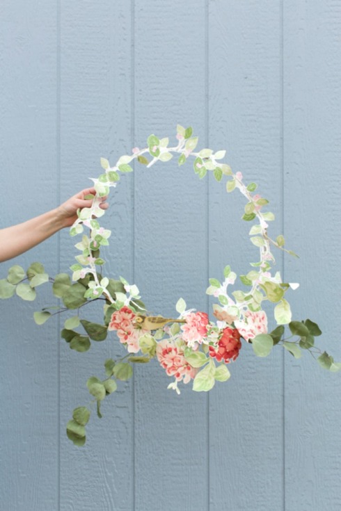 wreath-made-from-greenery-and-wallpaper