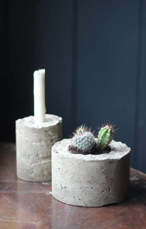 DIY concrete plant pot and candle holder Growing Spaces Blog